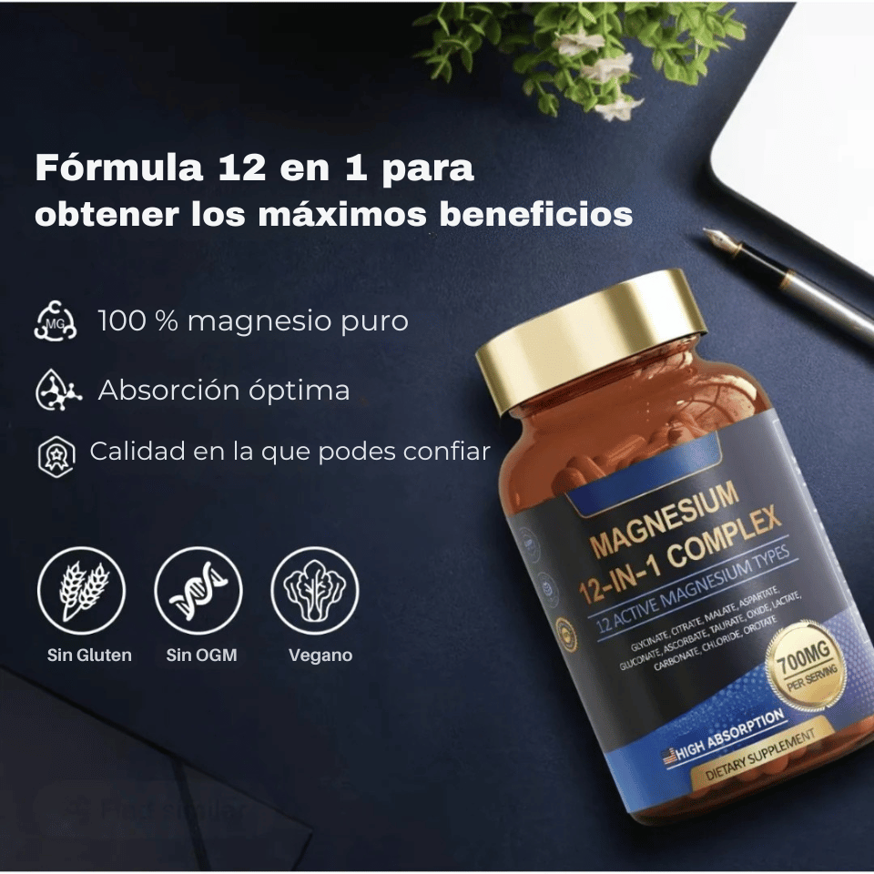 Magnesium Complex 12 en 1 - Energía, Descanso y Bienestar