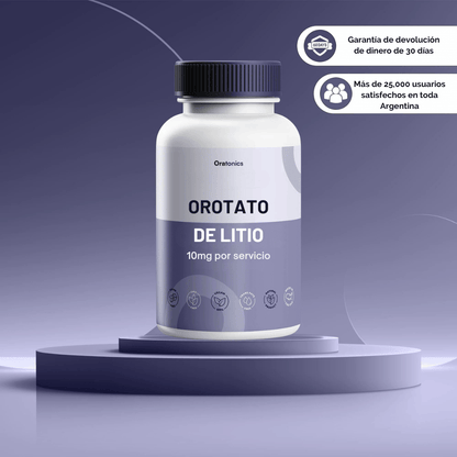 Cápsulas para equilibrar el estado de ánimo, estrés y la ansiedad | Orotato de litio de 10 mg